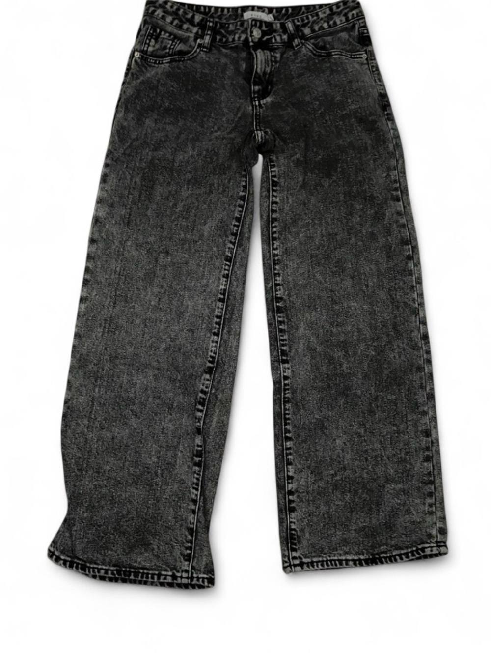 High-Rise Black Washed Wide-Leg Jeans for Women